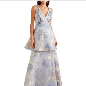 Marchesa Notte metallic baby blue gown